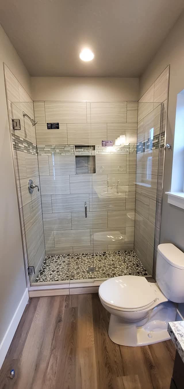Custom shower tile work by Steele Custome Floors